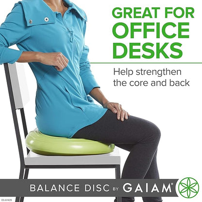 Gaiam Balance Disc Wobble Cushion Stability Core Trainer for Home or Office Desk Chair & Kids Alternative Classroom Sensory Wiggle Seat