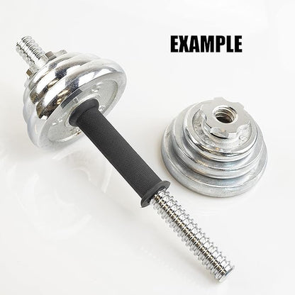 Threaded Dumbbell black Durable Rubber Handles/Adjustable Dumbbell Bar Handles 32/35/40cm(12.6/14.2/15.7Inch) - Fit 1 inch Standard Weight Plate Weightlifting Accessories - Sold in Pair