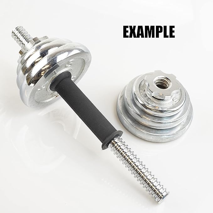 Threaded Dumbbell black Durable Rubber Handles/Adjustable Dumbbell Bar 32/35/40cm(12.6/14.2/15.7Inch) - 1 inch