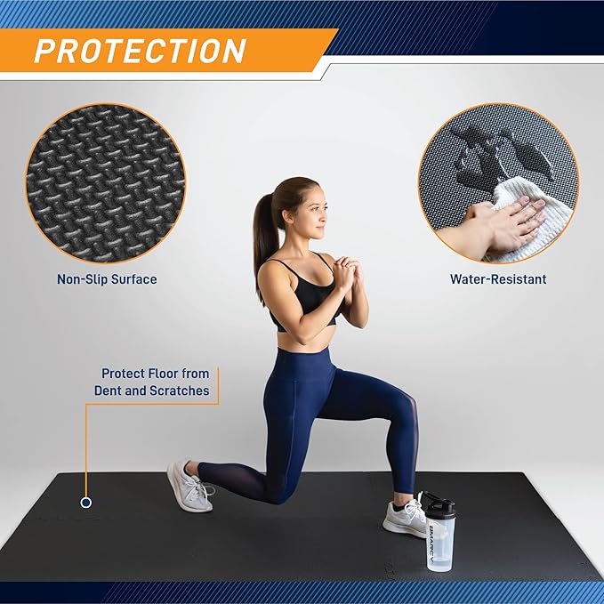 Marcy EVA Foam Interlocking Flooring Mat High Density Non-Slip Tiles for Fitness Equipment, Workout Cushion and Floor Protection