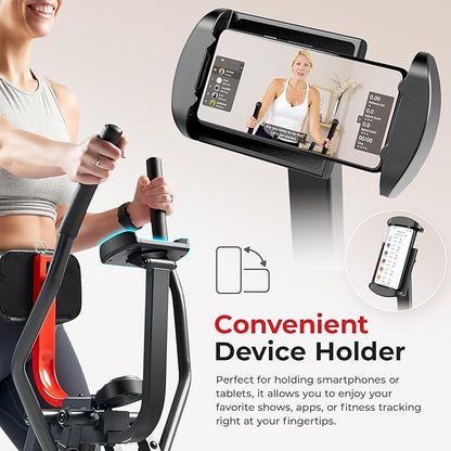 Sunny Health & Fitness Air Walk Cross Trainer Elliptical Machine Glider w/Performance LCD Monitor, Low-Impact, 30 Inch Stride and Optional Exclusive SunnyFit App Enhanced Bluetooth Connectivity