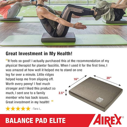 AIREX Balance Pad – Stability Trainer for Balance, Stretching, Physical Therapy, Exercise, Mobility, Rehabilitation and Core Training Non-Slip Closed Cell Foam Premium Balance Pad