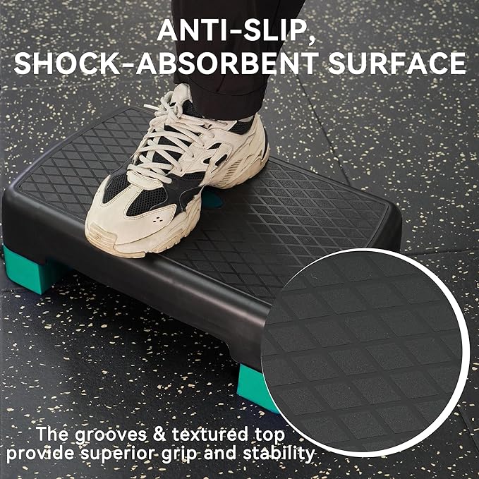 Workout Aerobic Stepper Step Platform with 2 Risers