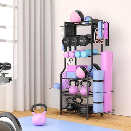 Dumbbell Rack, Home Gym Storage for Dumbbells Kettlebells