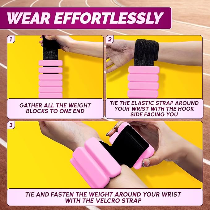 2Ct Ankle Weights for Women - Waterproof Ankle Weights 2 Lbs Water Ankle Weights for Pool Exercise Ankle Weights Pilates Weights Weighted Bangles - Bangle Weights for Women Pink Ankle Weights for Pool