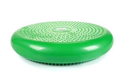 CanDo 30-1870G Inflatable Balance Disc for Balance Training, Proprioception, Strengthening Lower Extremities, Posture, Back Pain, Stress Relief, Restlessness and Anxiety, Green, 14" Diameter