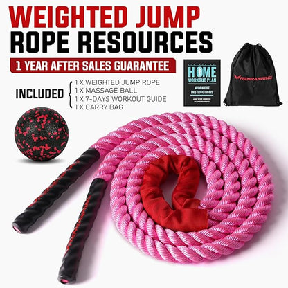 Jump Rope, 3lb 4lb 5lb Weighted Jump Rope for Fitness, 9.8ft Heavy Jumping Ropes for Exercise, Adult Workout Rope for Men & Women Improve Strength, Skipping Rope for Gym Training, Home Workout