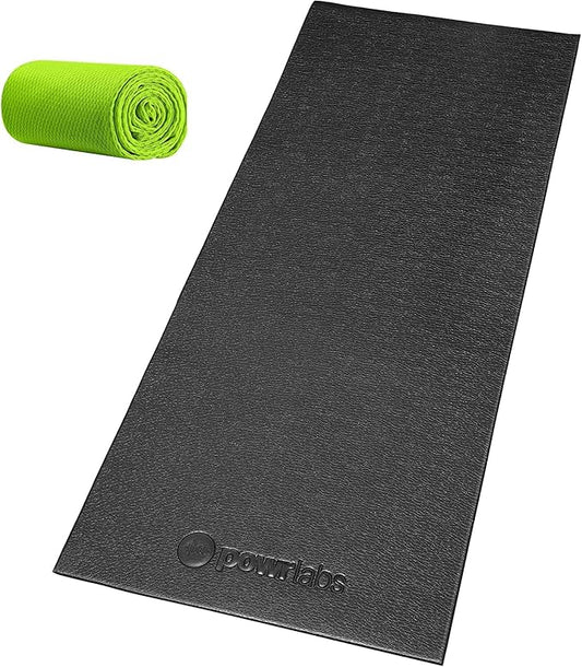 Powr Labs Sweat Proof Exercise Bike Mat, Stationary Bike Mat, Indoor Bike Mat, Exercise Bike Mats, Bike Mat Indoor Cycling, Exercise Bike Mat for Carpet Works with Peloton Bike Mat Wahoo Kickr