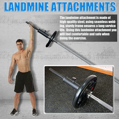 Viking Press Landmine Handle for 2-Inch Barbell, T-Bar Row Attachment Core Strength Training Accessories, Shoulder Press Landmine Attachment Equipment