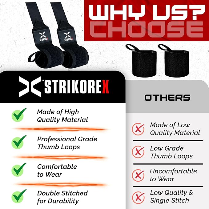 Wrist Straps for Weightlifting with Support for Men & Women 18", Gym Lifting Flexible Fit & Stiff Wrist Straps Workout Equipment,Powerlifting Strength Training & Push Ups