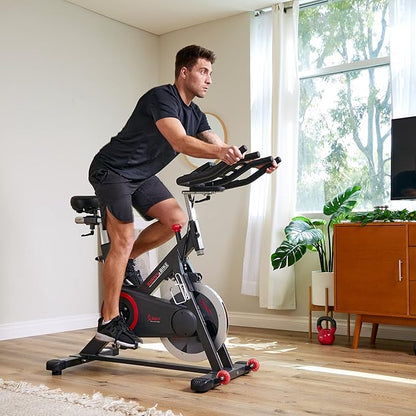 Sunny Health & Fitness Magnetic Belt Drive Indoor Cycling Bike With Optional SunnyFit® App Connectivity