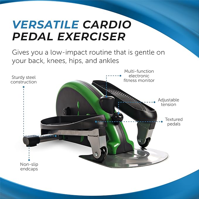 Stamina Inmotion Compact Strider Foot Exercise Machine - Under Desk Elliptical - Standing or Seated Elliptical Fitness Equipment