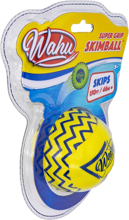 Wahu Super Grip 100% Waterproof Skimball Pool Toy, Water Skipping Ball for Pool and Beach, Skips Over 150' on Water, Yellow