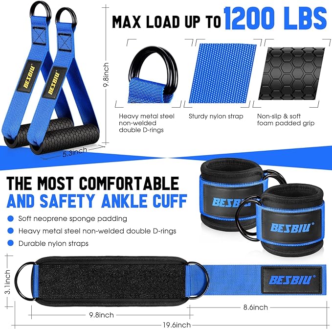 Heavy Exercise Bands Resistance Bands Set for Working Out, 300lbs Fitness Workout Bands with Handles, Door Anchor, Leg Ankle Straps, Home Gym Workout Equipment for Men Strength Training Stretching