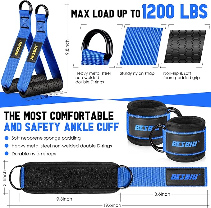 Heavy Exercise Bands Resistance Bands Set for Working Out, 300lbs Fitness Workout Bands with Handles, Door Anchor, Leg Ankle Straps, Home Gym Workout Equipment for Men Strength Training Stretching