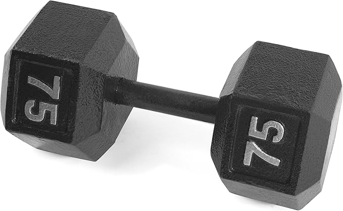 CAP Barbell Black Cast Iron Hex Dumbbell | 5-120 LBs | Single or Pair