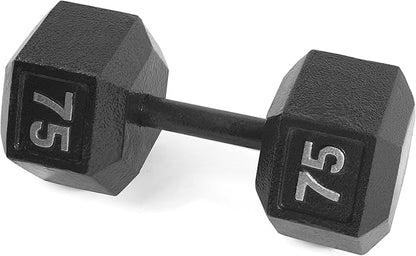 CAP Barbell Black Cast Iron Hex Dumbbell | 5-120 LBs | Single or Pair