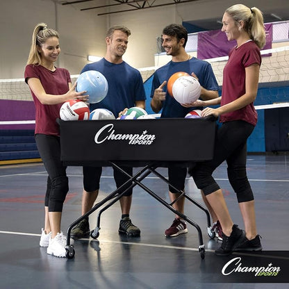 Champion Sports Volleyball Cart with Wheels, Premium Volleyball Equipment and Accessories