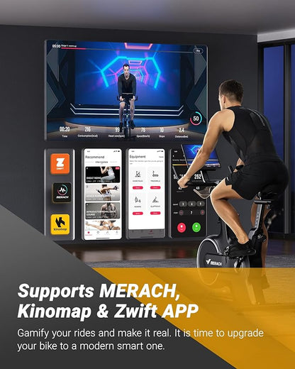 MERACH Indoor Cycling Bike, Exercise Bike for Home with Magnetic/Auto Resistance, Bluetooth Stationary Bike with APP Data Tracking, and Tablet Holder