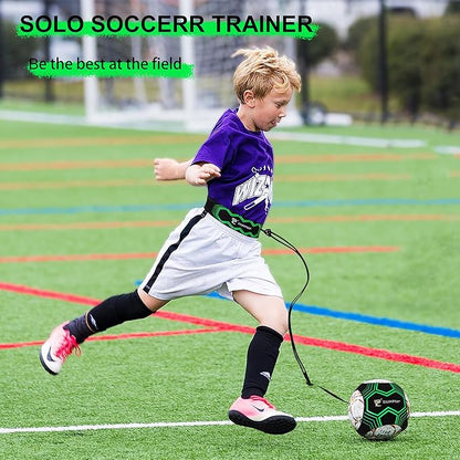 Soccer/Volleyball/Rugby Trainer, Football Kick Throw Solo Practice Training Aid Control Skills Adjustable Waist Belt for Kids Adults