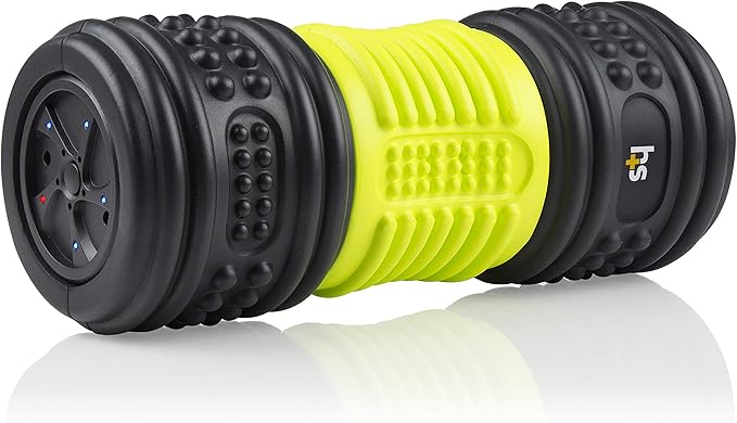 HealthSmart 4-Speed Vibrating Exercise Roller Foam FSA/HSA Eligible – Deep Tissue Massage Muscle Recovery & Pain Relief for Full Body | Electric foam Roller for Physical Therapy & Workout