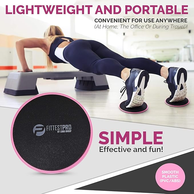 Limm Core Sliders for Working Out - Exercise Sliders Fitness, Stability, Ab, Legs & Full Body (Set of 2) - Bonus Carry Bag & Workout Ebook - Gym Gliding Disc Pads for Hardwood, Carpet & More