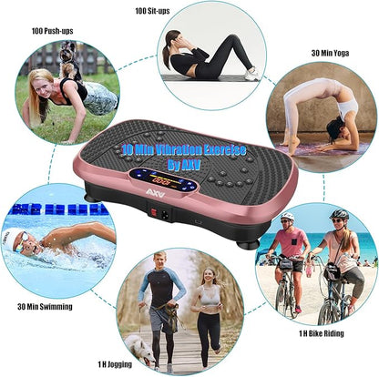 Vibration Plate Fitness Platform Exercise Machine Vibrating Shaking Full Body Shaker Workout Power Waver Vibrate Stand Shake Board Sport Gym for Weight Loss Fat Burner for Women Men