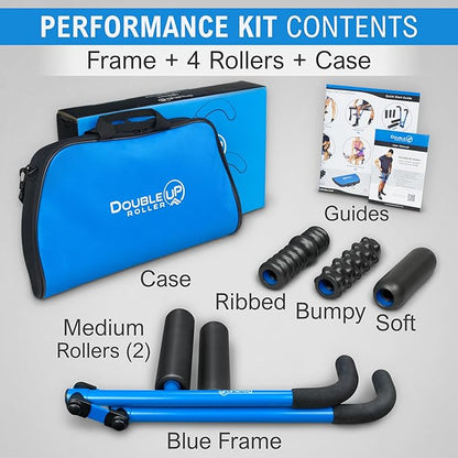 DoubleUP Roller Performance Kit - Muscle Massager with Lever-Action Pressure Control and Quick-Change Rollers