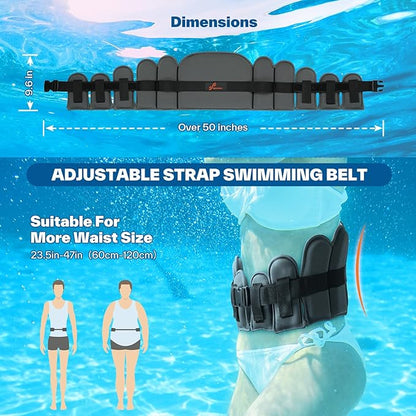 Aqua Belt Water Aerobics Equipment: Sportneer Aqua Float Belts Swimming Pool Exercise Set with Adjustable Buoyancy Blocks Jogger Floatation Belt for Adults Youth Aquatic Fitness Training