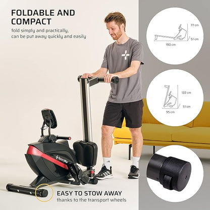 Rowing Machines for Home - Rowing Machine Foldable, Home Gym Equipment - Designed in Germany - Magnetic Rower Machine max. 331 lb Weight Capacity SportPlus