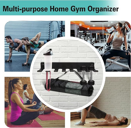 Storage Rack Storage Rack for Fitness Bands,Straps,Jump Ropes, Foam Rollers