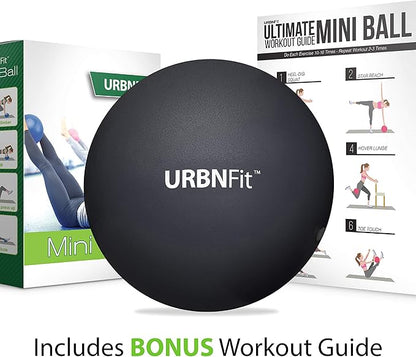 URBNFit Small Exercise Ball - 9-inch Mini Pilates Ball with Fitness Guide for Yoga, Barre, Physical Therapy, Stretching & Core Stability Workout