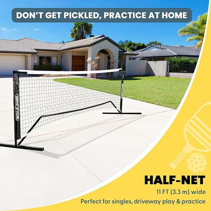 Boulder Badminton Pickleball Net - Adjustable Portable Net for Junior Tennis, Kids Volleyball & Soccer, and Backyard Games - Easy Setup Nylon Sports Net with Poles 10 ft/14ft/17ft/22ft Wide