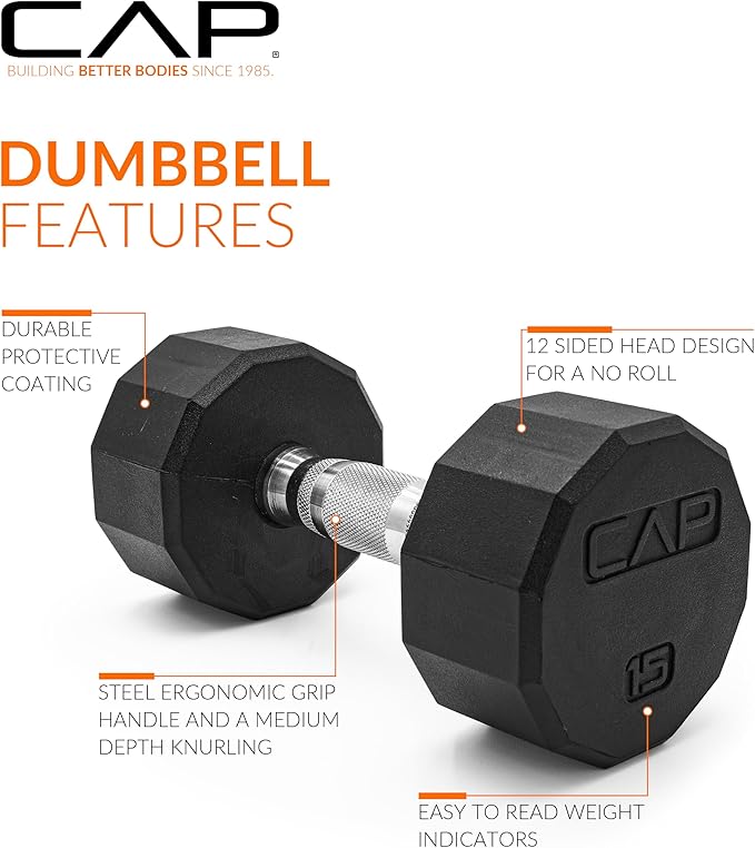 CAP Barbell Coated Hex Dumbbell Weight