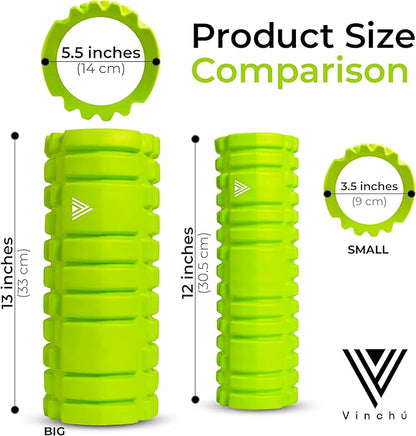 The Vinchu Foam Roller - Deep Tissue Massage Muscle Roller and Stretching Equipment for Sustainable Strength and Myofascial Trigger Point Release (Spring Green, L)