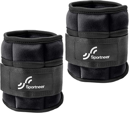 Sportneer Adjustable Ankle Wrist Weights for Men Women Kids, Adjustable Leg & Cuff Weight Straps for Fitness, Walking, Running, Aerobics, Yoga, Gym | 2 lbs for Each Ankle, 1 Pair Total Weight 4 lbs