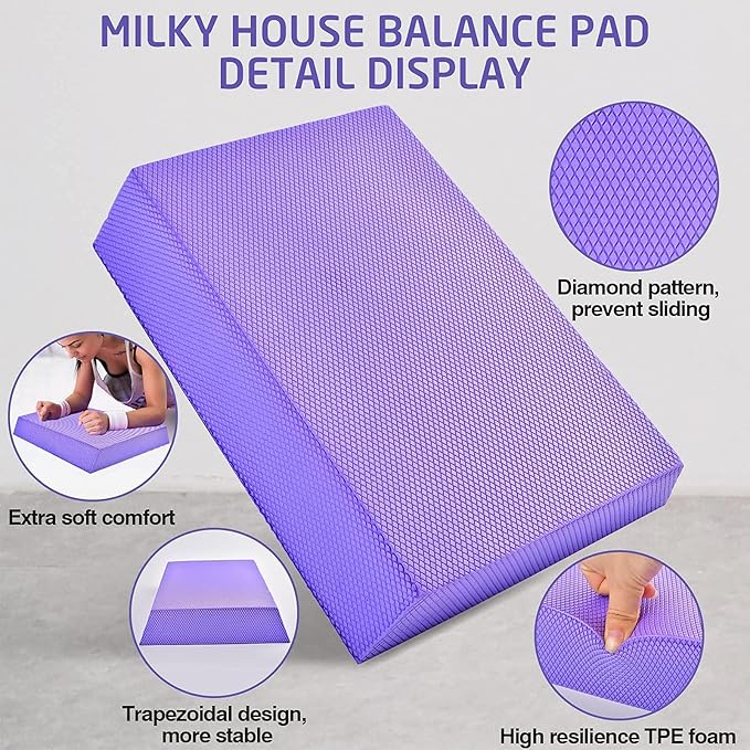 Balance Pad, Small Balance Board Foam Pads, Yoga Mat Board Physical Therapy Pads, Knee Cushioned Boards Mat for Balancing Exercises, Women Kid Fitness Training Yoga Mats, Training Pads 12X9.4X2.4 inch