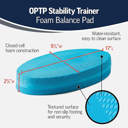 OPTP Stability Trainer – Large Foam Balance Pads for Physical Therapy, Fitness, Pilates, Yoga, and Dance - Closed Cell Foam Pad for Exercise Balance Pad Workouts - Latex Free