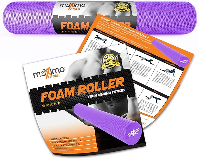 Maximo Fitness Foam Roller– 36" x 6" Exercise Rollers for Trigger Point Self Massage & Muscle Tension Relief, Massager for Back, Fitness, Physical Therapy, Exercise, Pilates and Yoga