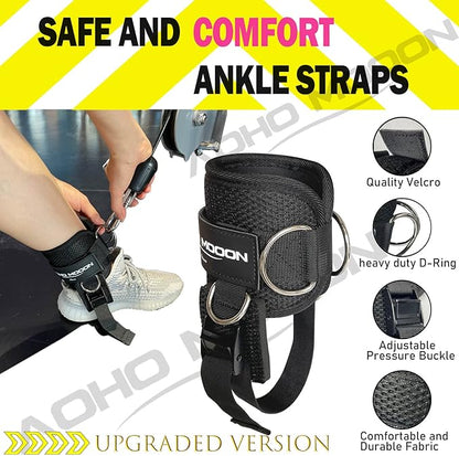 Ankle Straps for Cable Machine Accessories, Adjustable Buckle Suitable for Men & Women, Comfort fit Neoprene Ankle Cuffs for Glute Kickbacks, Lift The Butts, Gym Lower Body Exercises