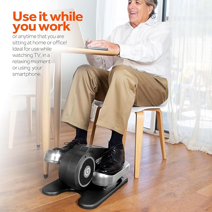 SITFIT, Sit Down and Cycle! Powered Foot Pedal Exerciser for Seniors, Under Desk Elliptical Exercise Bike, Leg Exerciser While Sitting. Peddler Exerciser Mini Bike, Portable Rehabilitation Equipment.