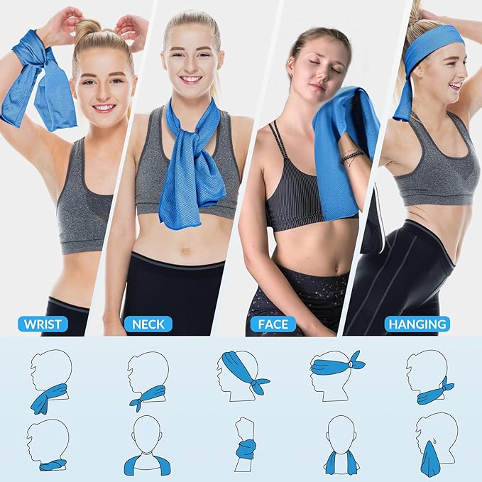 U-pick Cooling Towels for Hot Weather, Soft Instant Cold Breathable Towel, Chilly Rags for Neck, Sweat Towels for Gym, Yoga, Golf, Tennis, Workout, Travel & More Activities