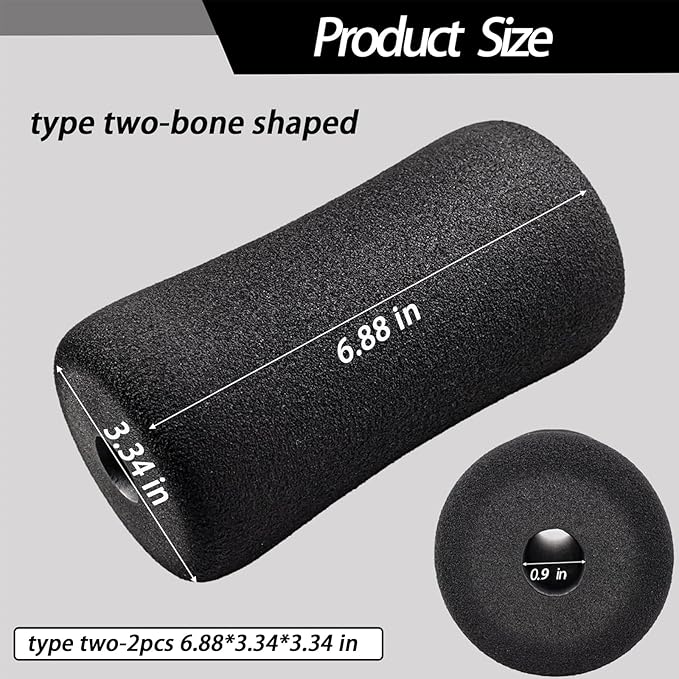 Foot Foam Pads Rollers Replacement Set for Home, Weight Bench Foam Pad Replacement for Inversion Table Leg Tube, Foot Foam Roller Pads for Sit Ups,Leg Curl Attachment/Extension and Roman Chair