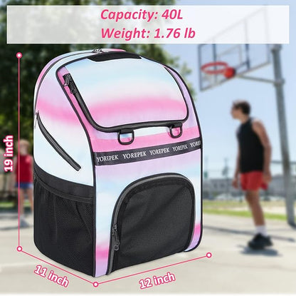 YOREPEK Basketball Bag, Large Basketball Backpack with Shoe Compartment and Ball Holder for daughter son, Water Resistant Soccer Bag for Sport Training Equipment Fits Volleyball Football Gym