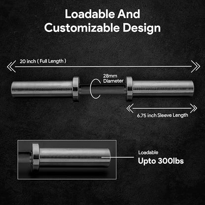 Olympic Dumbbell Handle – 2 Inch Loadable Dumbbell Bar Heavy Duty Handle for Gym Workouts, Exercise, Training, Bodybuilding, Cross Training and Weightlifting