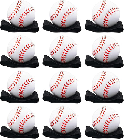 Reactive Wrist Balls Baseballs - 12PK - Return Rebound Bouncy Wristband Balls w/Elastic Cord - Wrist Toy for Teens Adults Exercise or Play - Nice Gift Party Favor, Fun Outdoor Activity