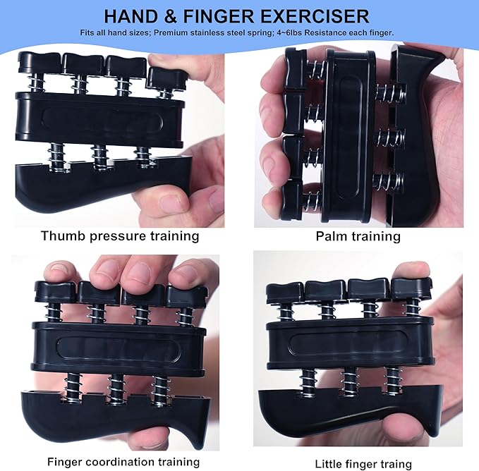 Strength Training Kit With Grip Strengthener Counting,Forearm Strengthener,Finger Exerciser,Stress Relief Ball And Forearm Exercise Ring,Hand Exercisers Grip Strength Trainer 5PCS Adjustable Resistance