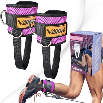 Ankle Straps for Cable Machines,Adjustable Comfort fit Neoprene, Reinforce Double D-Ring - Premium Ankle Cuffs to Improve Abdominal Muscles, Lift The Butts, Tone The Legs for Men & Women