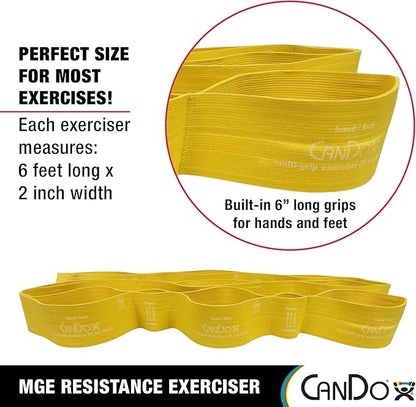 CanDo Multi-Grip 6 Foot Exercise Resistance Band with Hand/Foot Loops for Total Body Workouts, Training, Rehab, Stretching and Therapy