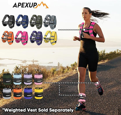 APEXUP 10lbs/Pair Adjustable Ankle Weights for Women and Men, Modularized Leg Weight Straps for Yoga, Walking, Running, Aerobics, Gym